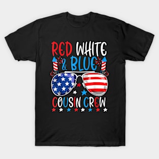 Red White and Blue Cousin Crew 4th Of July flag america T-Shirt